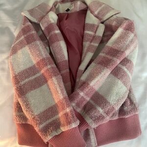 women’s universal threads pink flannel jacket